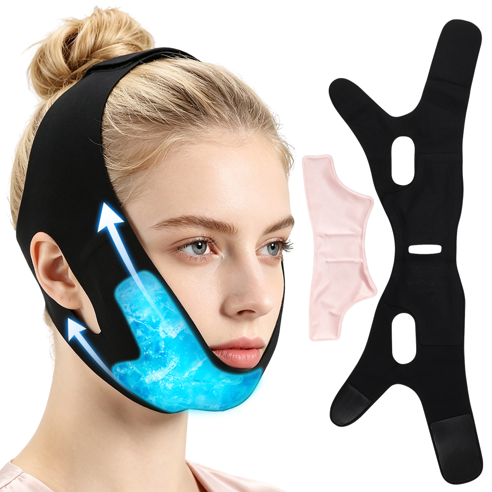 얼굴 냉온찜질 젤팩 재사용 가능 V라인 턱 윤곽 스트랩 - Black Face Mask Pack 리뷰 및 가격